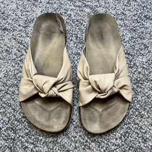 Women’s Cream Knot Slides Size 6